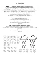 Aperçu - Apprentissages en autonomie - Le printemps (comptine pour compter jusqu'à 20 : maternelle, CP, inclusion) - Page 1