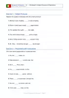 Vorschau - Arbeitsblätter - Subjektpronomen (eu, tu, ele, ela, nós, vocês, eles) und Präpositionen | Subject Pronouns & Prepositions | Contractions no na ao da - Seite 1