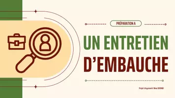 Aperçu - Présentation / Support pour le tableau - préparation à un entretien d embauche - Page de couverture
