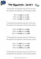 anteprima - Esercizi - The Opposites - A Rhyming Action Chant - Pagina 1