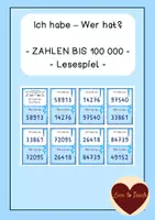Vorschau - Spiele - Zahlen bis 100.000 Ich habe wer hat Lesespiel - Deckblatt