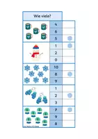 Vorschau - Aufgabenkarten - 4x Klammerkarten Winter & Weihnachten: Mengen & Zählen im Zahlenraum bis 10 - Seite 1