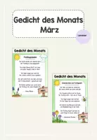Vorschau - Arbeitsblätter - März Gedicht des Monats - Deckblatt