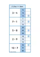 Vorschau - Aufgabenkarten - 8x Klammerkarten: Das kleine 1x1 üben (Multiplikation & Division, Malrechnen & Geteiltrechnen) - Seite 1