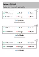 Vorschau - Arbeitsblätter - Wohnen Zimmer Haus Faltheft - DaZ DaF Sprachförderung Grundschule kostenlos - Seite 3