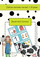 Vorschau - Spiele - Zahlen kennen lernen mit dem Bauernhof Domino - Deckblatt
