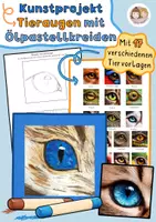 Vorschau - Arbeitsblätter - Tieraugen gestalten mit Ölpastellkreiden – Kunstunterricht Sekundarstufe I,Kunst Klasse 6 |Kunst Klasse 7 | Kunst Klasse 8 - Deckblatt