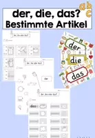 Vorschau - Arbeitsblätter - der, die, das? Bestimmte Artikel Klasse 1 2 - Deckblatt