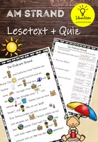 Vorschau - Arbeitsblätter - Am Strand - Lesetext und Quiz. Sommer - Deckblatt