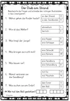 Vorschau - Arbeitsblätter - Am Strand - Lesetext und Quiz. Sommer - Seite 3