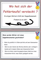 Vorschau - Fördermaterial/Inklusion - Olympia Spezial - Fechten: Fehlerteufel Lesekarten Doppelkonsonanten - Seite 1