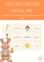 Vorschau - Spiele - Finde das Pärchen Frühling / Wortschatz Frühling / Frühling Spiel - Deckblatt