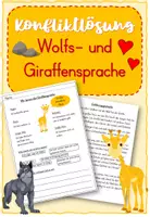 Vorschau - Arbeitsblätter - Wolfs- und Giraffensprache - Konfilktlösen - Deckblatt