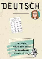 Vorschau - Arbeitsblätter - Spiel Finde den Schuh. Gegenstandsbeschreibung - Deckblatt