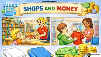 anteprima - Materiale di supporto/inclusione - ATTIVITÀ DI INGLESE: SHOPS AND MONEY - Pagina di copertina