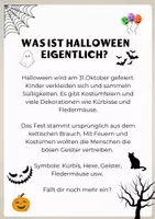 Vorschau - Mal- und Bastelvorlagen - Halloween-Bild: Das kleine Gespenst fliegt durch die Nacht - Seite 1