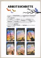 Vorschau - Mal- und Bastelvorlagen - Halloween-Bild: Das kleine Gespenst fliegt durch die Nacht - Seite 2