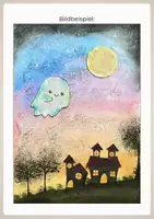 Vorschau - Mal- und Bastelvorlagen - Halloween-Bild: Das kleine Gespenst fliegt durch die Nacht - Seite 3