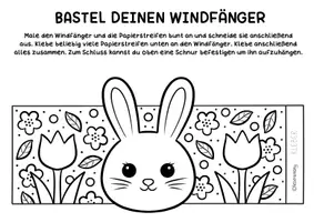 Vorschau - Arbeitsblätter - Hasen Windfänger zum Ausmalen & Basteln - Kunst für Ostern - Seite 3