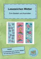 Vorschau - Mal- und Bastelvorlagen - Wetter Lesezeichen / Ausmalen und Basteln - Deckblatt
