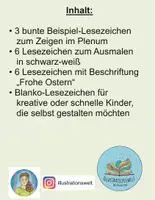 Vorschau - Mal- und Bastelvorlagen - Ostern Lesezeichen / Basteln und Ausmalen - Seite 1