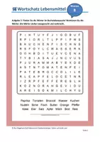 Vorschau - Arbeitsblätter - Wortsuchrätsel - Lebensmittel DaZ/DaF - Deckblatt