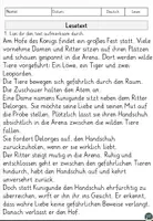 Vorschau - Arbeitsblätter - Der Handschuh - zur Ballade von Friedrich Schiller & Leseverstehen mit Lesetext, Fragen - Seite 1