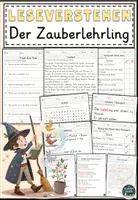 Vorschau - Arbeitsblätter - Der Zauberlehrling - zur Ballade von Johann Wolfgang von Goethe & Leseverstehen mit Lesetext, Fragen - Deckblatt