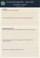 Vorschau - Arbeitsblätter - Entwicklungshilfe kritisch hinterfragt – Videoanalyse | Entwicklungszusammenarbeit & China - Seite 1