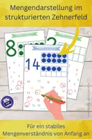 Vorschau - Arbeitsblätter - Zahlen lernen 1 bis 20 – Zehnerfeld mit Montessori Farben - Seite 1