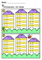 Vorschau - Aufgabenkarten - Einmaleins Kartei und interaktive PDF (7er-Reihe, gemischte Aufgaben) #homeschooling - Seite 1