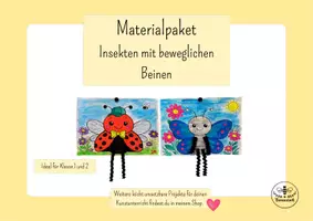 Vorschau - Mal- und Bastelvorlagen - Materialpaket Frühling -Insekten mit beweglichen Beinen (Kunst Klasse 1-2) - Seite 2