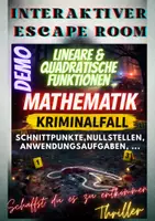 Vorschau - Stundenentwürfe - Demo - Lineare und Quadratische Funktionen - Der interaktive Mathe-Krimi - Deckblatt