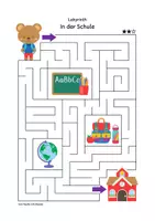 Vorschau - Arbeitsblätter - Labyrinth: In der Schule (1. & 2. Klasse) - Seite 1