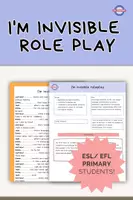 Vista previa - Hojas de trabajo - I'm invisible Role Play for English Primary - Portada