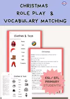 Vista previa - Hojas de trabajo - Christmas Role Play + Vocabulary Matching Activity Primary - Portada