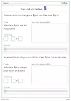 Vorschau - Arbeitsblätter - Erste Textaufgaben - lesen, malen und rechnen - ZR10 und ZR20 - Seite 1
