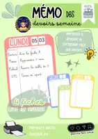 Aperçu - Affichage - Outil les devoirs pour la semaine - Page de couverture