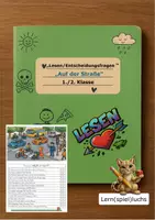 Vorschau - Arbeitsblätter - "Lesen/Entscheidungsfragen" "Auf der Straße" - Deckblatt