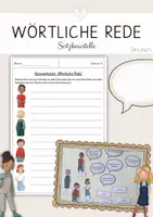 Vorschau - Stationenlernen - Wörtliche Rede spielerische Übung - Deckblatt