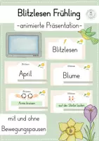 Vorschau - Präsentationen/Tafelbilder - Blitzlesen Frühling (animierte Präsentation) - Deckblatt