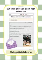 Vorschau - Arbeitsblätter - auf einen Brief von einem Koch antworten Briefe - Deckblatt