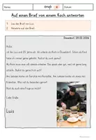 Vorschau - Arbeitsblätter - auf einen Brief von einem Koch antworten Briefe - Seite 1