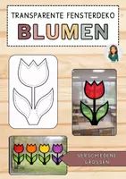 Vorschau - Mal- und Bastelvorlagen - Blumen Vorlage - Transparentpapier - Fensterdeko - Deckblatt