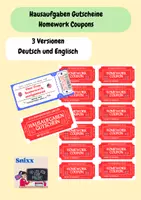 Vorschau - Anderer Materialtyp - Hausaufgaben Gutscheine - Deutsch und Englisch - Deckblatt