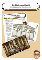 Vorschau - Arbeitsblätter - Die 5 Säulen des Absolutismus (Säulen der Macht) - Deckblatt