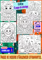 Aperçu - Jeux - Pages de dessins d'Halloween effrayantes. - Page de couverture