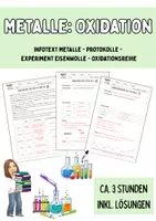 Vorschau - Unterrichtsreihen - Unterrichtsreihe Oxidation von Metallen: Eigenschaften, Oxidation, Oxidatiosreihe - Deckblatt