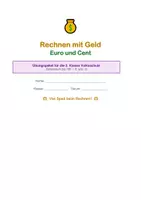 Vorschau - Arbeitsblätter - Rechnen mit Geld — Übungspaket für die 2. Klasse Volksschule (Euro & Cent) - Deckblatt