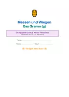 Vorschau - Arbeitsblätter - Das Gramm (g) — Übungspaket für die 2. Klasse Volksschule (Gewichte: g, dag und kg) - Deckblatt